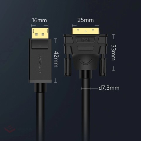 Ugreen kabel przewód DisplayPort - DVI 2m czarny (DP103)