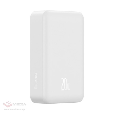 Powerbank Baseus Magnetic Mini 20000 mAh 20W - biały + kabel USB-C / USB-C