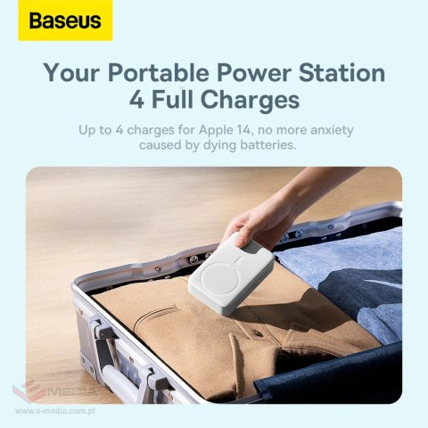 Powerbank Baseus Magnetic Mini 20000 mAh 20W - biały + kabel USB-C / USB-C