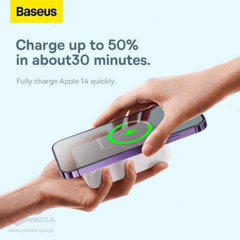 Powerbank Baseus Magnetic Mini 20000 mAh 20W - biały + kabel USB-C / USB-C