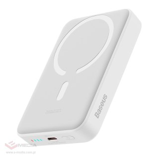 Powerbank Baseus Magnetic Mini indukcyjny 10000mAh 30W - biały + kabel USB-C - USB-C