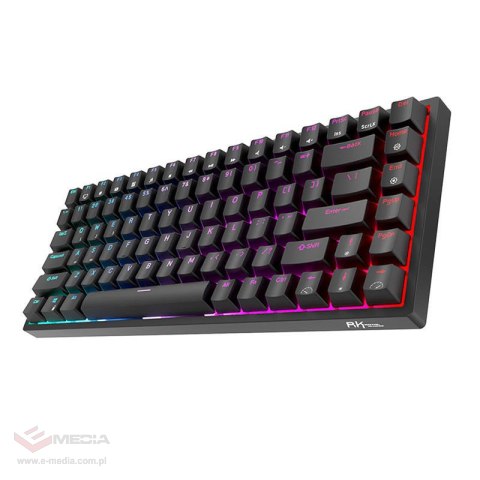 Bezprzewodowa klawiatura mechaniczna Royal Kludge RK84 RGB, Red switch (czarna).