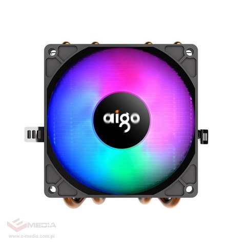 Chłodzenie aktywne do procesora Aigo CC94 RGB (radiator + wentylator 90x90) czarne