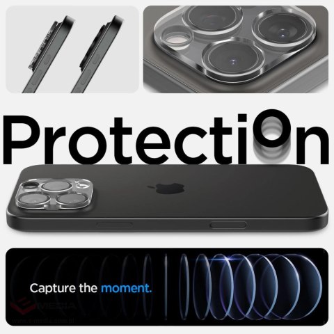 Osłona aparatu Spigen Optik.tR Camera Protector na iPhone 14 Pro / Pro Max / 15 Pro / Pro Max / 16 Pro / Pro Max - przezroczyste