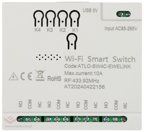 INTELIGENTNY PRZEŁĄCZNIK ATLO-SW4C-EWELINK Wi-Fi, eWeLink