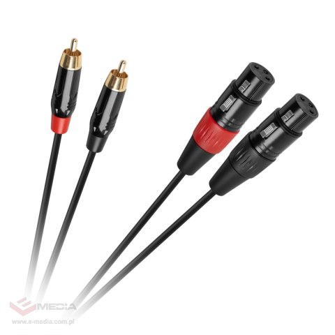 Kabel połączeniowy Cabletech XLR - 2RCA 1m