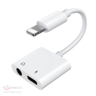 Adapter Joyroom S-Y104 słuchawkowy Lightning - Lightning / mini jack 3.5mm - biały