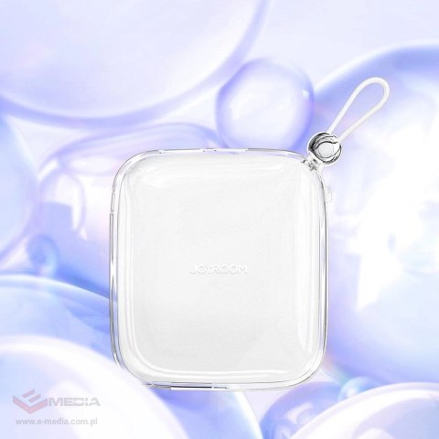 Joyroom powerbank 10000mAh Jelly Series 22.5W z wbudowanym kablem Lightning biały (JR-L003)