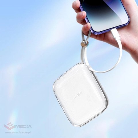 Joyroom powerbank 10000mAh Jelly Series 22.5W z wbudowanym kablem Lightning biały (JR-L003)