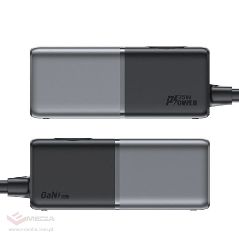 Ładowarka biurkowa Acefast Z2 GaN 75W PD 3x USB-C 2x USB-A - czarno-szara