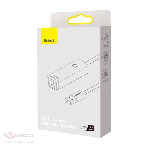 Adapter sieciowy Baseus Lite Series USB do RJ45 (czarny)