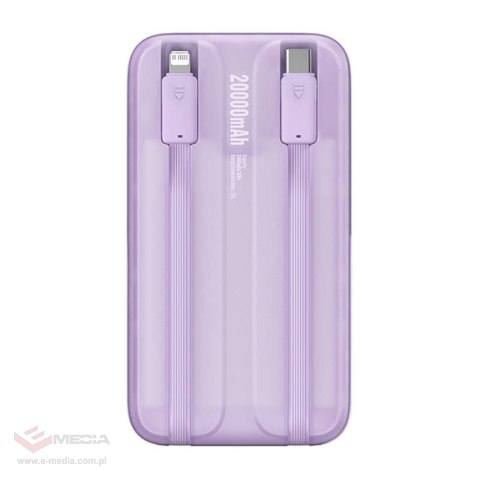 Powerbank Baseus Comet z kablem USB do USB-C, 10000mAh, 22.5W (fioletowy)