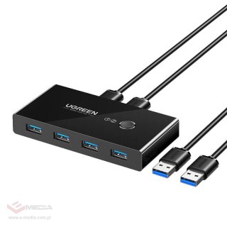 Switch przełącznik KVM USB 2x4 UGREEN USB 3.0 (czarny)