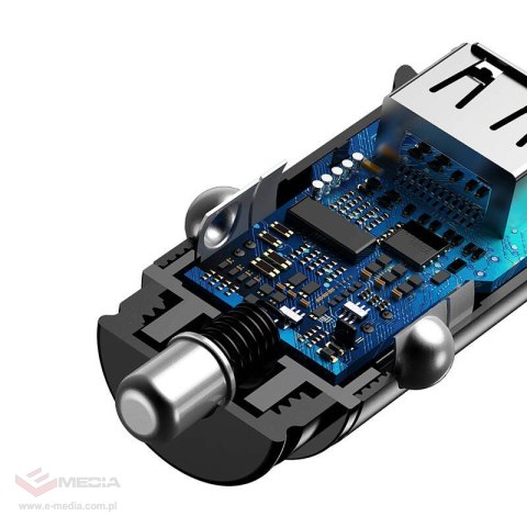 Ładowarka samochodowa Baseus Square 2xUSB QC3.0 5A 30W (czarna)