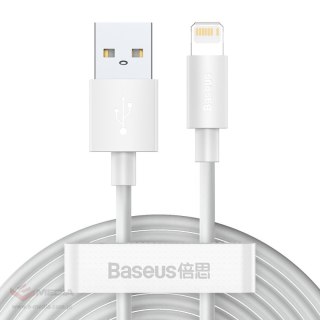 Kabel BASEUS Simple Wisdom USB-A-Lightning 1.5m 2szt. (biały)