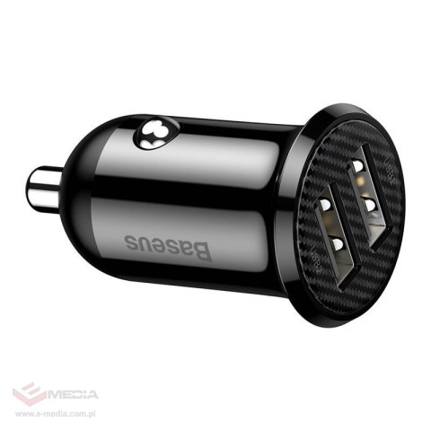 Ładowarka samochodowa Baseus Grain Pro 2x USB 4.8A (czarna)