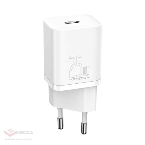 Ładowarka sieciowa Baseus Super Si Quick Charger 1C 25W z przewodem USB-C do USB-C 1m (biała)