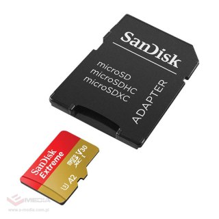 Karta pamięci SANDISK EXTREME microSDXC 128 GB 190/90 MB/s UHS-I U3 ActionCam (SDSQXAA-128G-GN6AA)