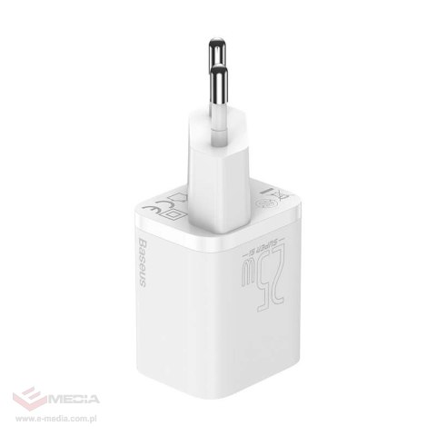 Ładowarka sieciowa Baseus Super Si Quick Charger 1C 25W z przewodem USB-C do USB-C 1m (biała)