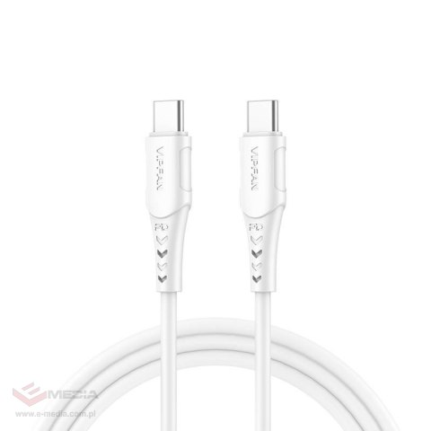 Kabel USB-C do USB-C VFAN P05, 60W, PD, 2m (biały)