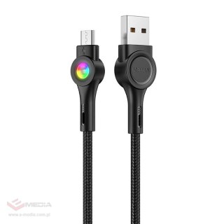 Kabel USB do Micro USB VFAN Colorful X08, 3A, 1.2m (czarny)