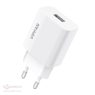 Ładowarka sieciowa VFAN E01, 1x USB, 2.4A + kabel Micro USB (biała)