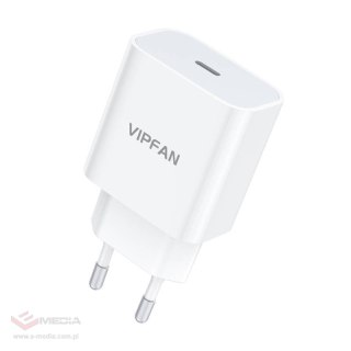 Ładowarka sieciowa VFAN E04, USB-C, 20W, QC 3.0 + kabel Lightning (biała)