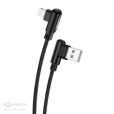 Kabel kątowy USB do Lightning Foneng X70, 3A, 1m (czarny)