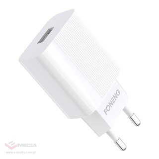 Ładowarka sieciowa Foneng, EU28 12W, 1x USB, QC 3.0 + USB + kabel USB typu C