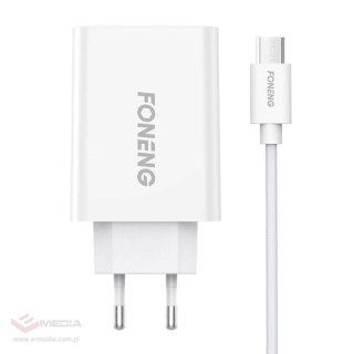 Ładowarka sieciowa Foneng EU43 10.5W, 1x USB + Kabel USB Micro