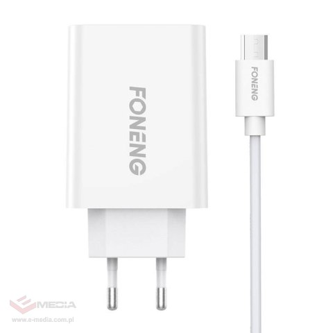 Ładowarka sieciowa Foneng EU43 10.5W, 1x USB + Kabel USB Micro