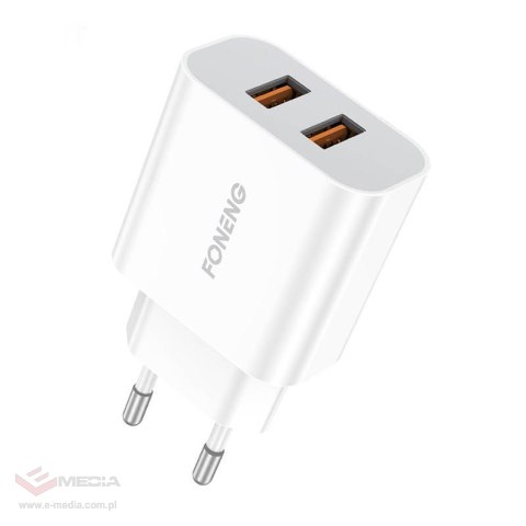 Ładowarka sieciowa Foneng EU45 12W, 2x USB + Kabel USB Micro