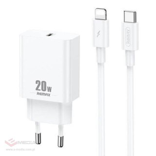 Ładowarka sieciowa Remax, RP-U5, USB-C, 20W (biała) + kabel Lightning