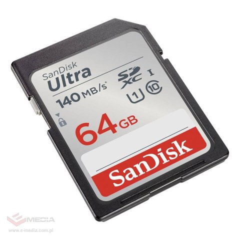 KARTA SANDISK ULTRA SDXC 64GB 140MB/s UHS-I Class 10 (SDSDUNB-064G-GN6IN)