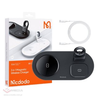 Ładowarka bezprzewodowa Mcdodo CH-7063 3w1 15W (telefon/TWS/Apple watch) czarna