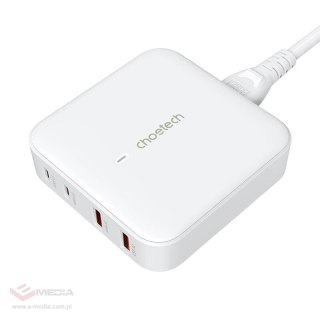 Ładowarka sieciowa Choetech PD8008, 2x USB-C, 2x USB-A, GaN, 100W (biała)