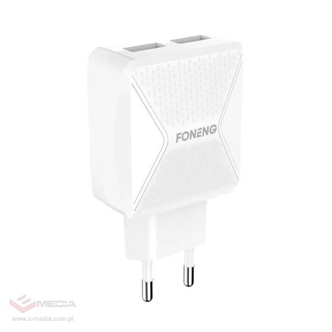 Ładowarka sieciowa Foneng EU35 12W 2x USB z kablem USB do Lightning 2.4A (biała)