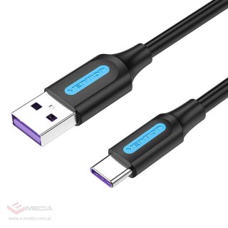 USB 2.0 A to USB-C Cable Vention CORBC 5A 0.25m Black PVC