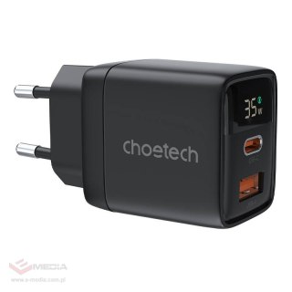 Ładowarka sieciowa GAN3 USB-A USB-C PD35W Choetech PD6052 (czarna)