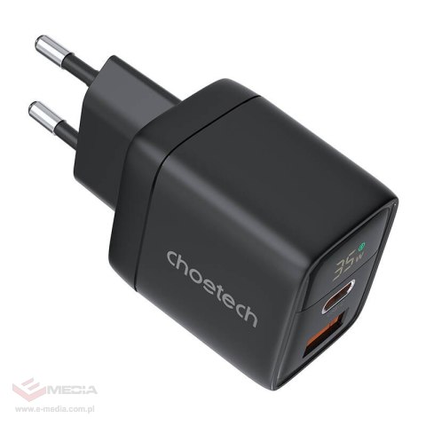 Ładowarka sieciowa GAN3 USB-A USB-C PD35W Choetech PD6052 (czarna)