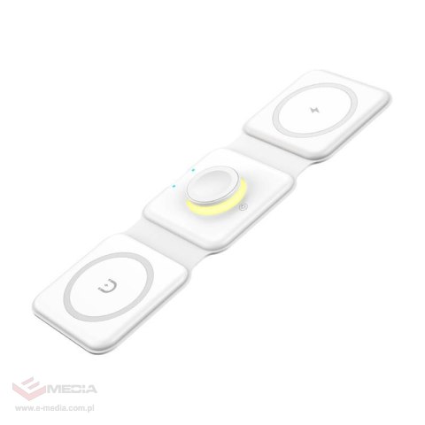 Magnetyczna ładowarka indukcyjna, Essager, EWXCX3-NMC02, 3w1, 15W (biała)