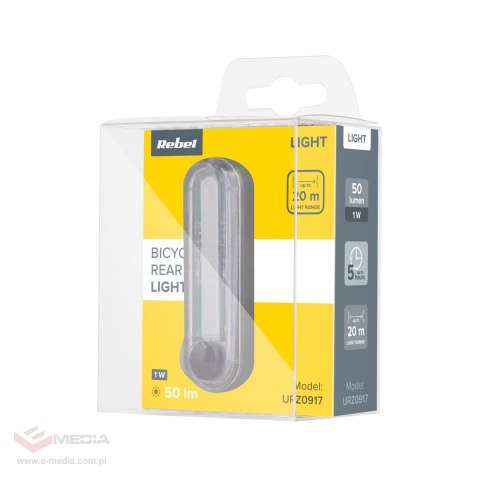 Lampa rowerowa tylna COB z kablem USB