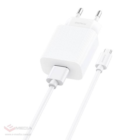 Ładowarka sieciowa Foneng EU28 12W, 1xUSB, QC 3.0 + Kabel USB Micro