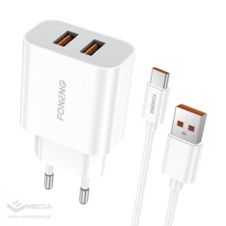 Ładowarka sieciowa Foneng EU45 12W, 2x USB + Kabel USB C