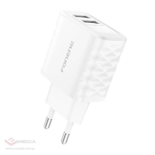 Ładowarka sieciowa Foneng EU53 20W 2xUSB-A, 2,4A (Biała) + kabel USB-A doLightning