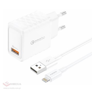 Ładowarka sieciowa Foneng EU54 18W USB-A, 3A (Biała) + kabel USB-A do Lightning