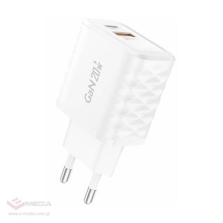 Ładowarka sieciowa Foneng EU56 1xUSB-A, 1xUSB-C, 20W (Biała)