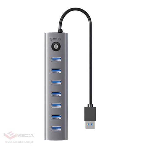 Adapter Hub Orico CL7U USB-C do 7x USB 3.0 (szary)