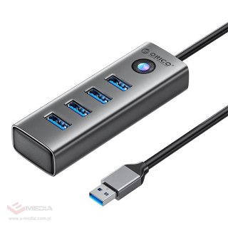 Adapter Hub Orico PDD4U USB do 4x USB 3.0 (szary)