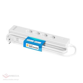 Inteligentna listwa zasilająca WiFi Meross MSS425FHK(EU), 4 gniazda + 4x USB (HomeKit)